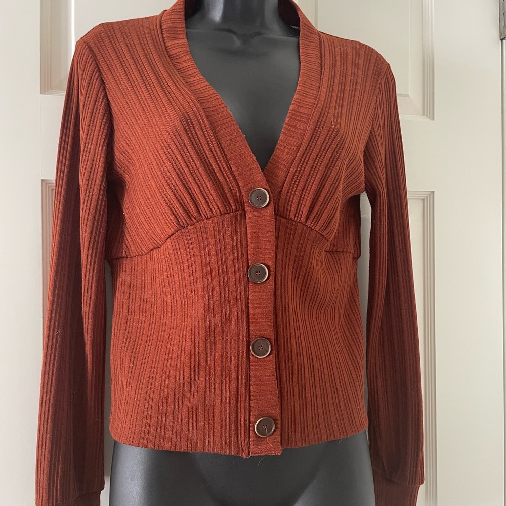 Dynamite rust long sleeve top with faux buttons. Gently used.